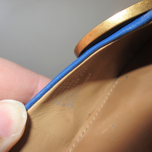 Tory Burch Ballet Flats Women 9.5 Blue Leather Logo Medallion Designer Chic 386 - Picture 6 of 14